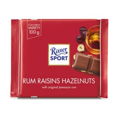 Ritter Sport Rom Russin Hasselnöt, 100 g